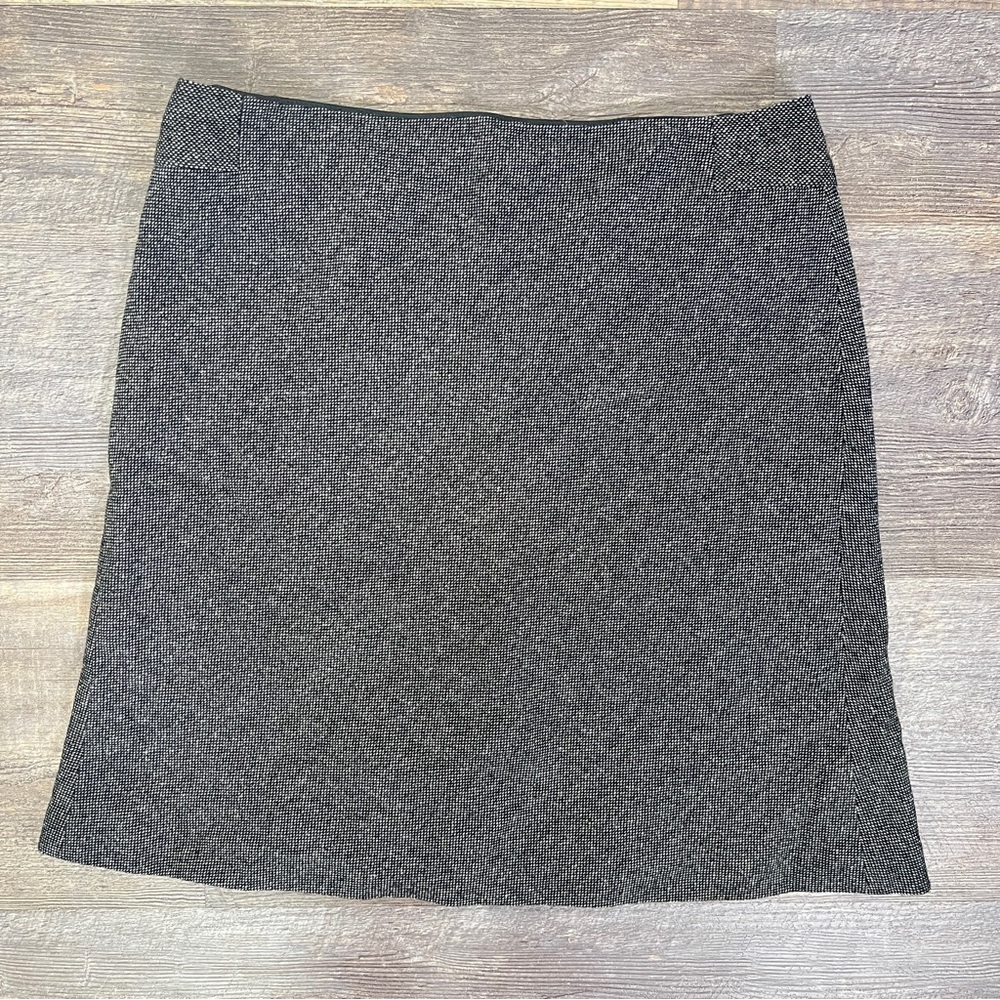 Loft Grey and black wool blend A line skirt size 12 petite 12P B49